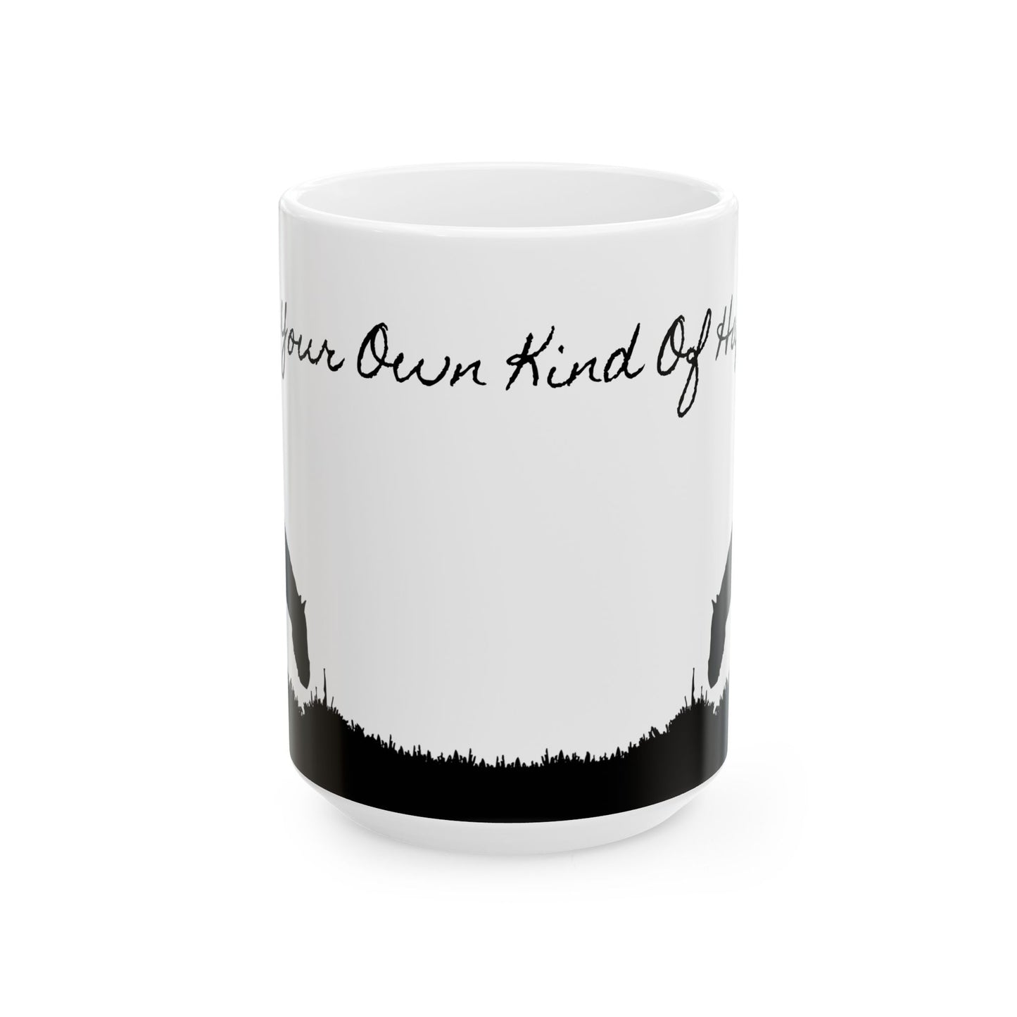 Western Horse Ceramic Mug, (11oz, 15oz) "Create Your Own Kind of Happiness"