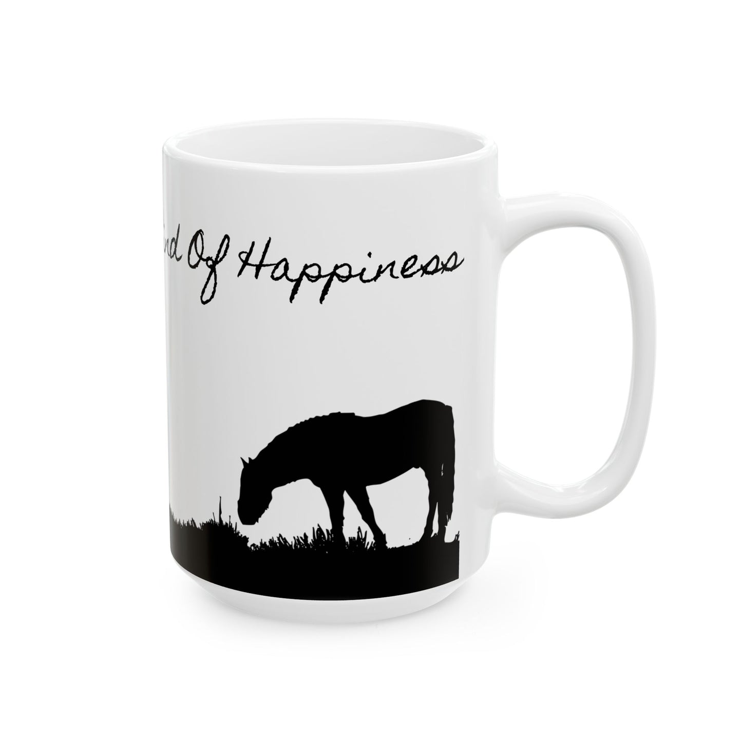 Western Horse Ceramic Mug, (11oz, 15oz) "Create Your Own Kind of Happiness"
