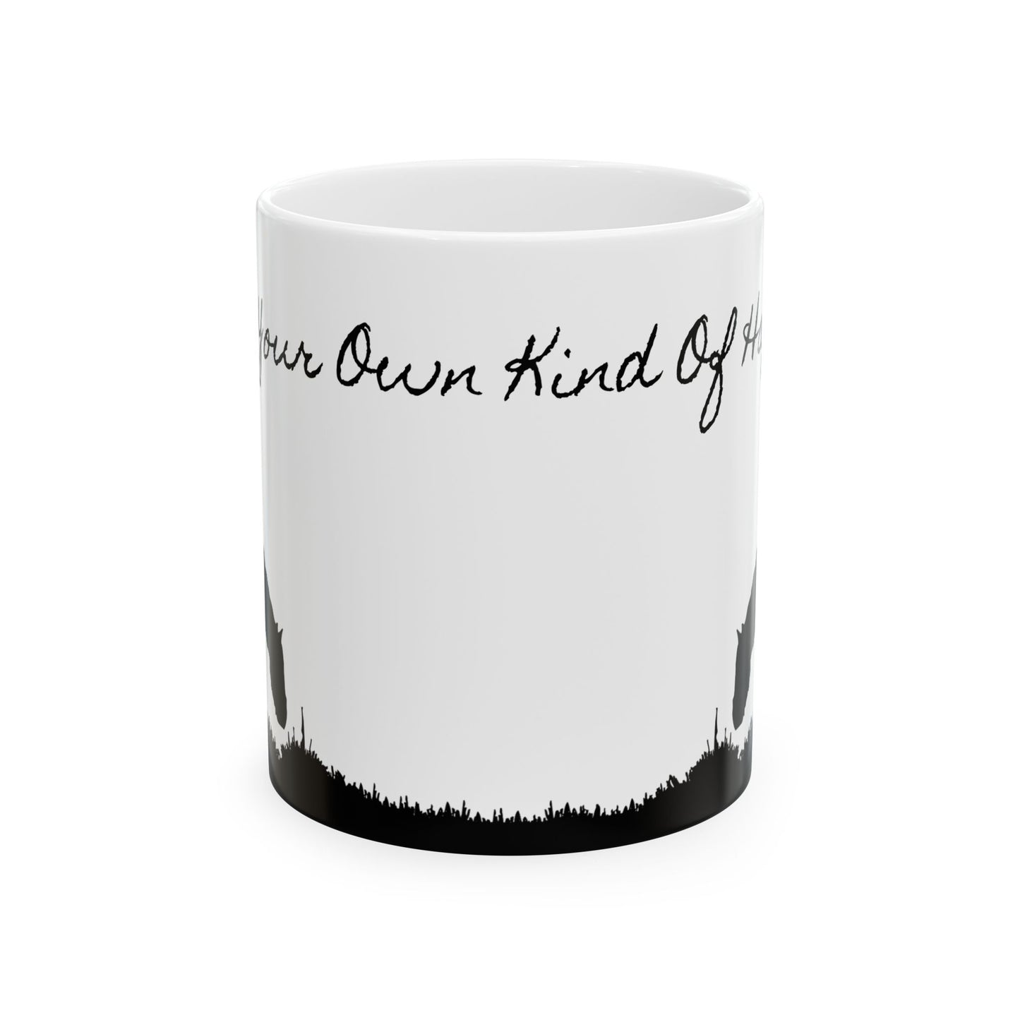 Western Horse Ceramic Mug, (11oz, 15oz) "Create Your Own Kind of Happiness"