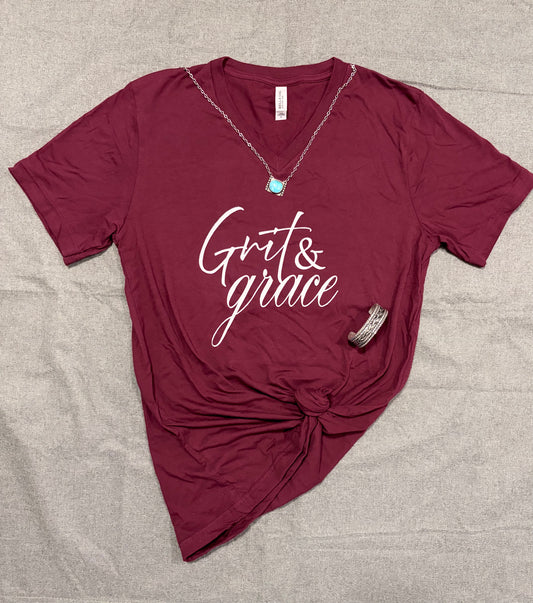 Grit & Grace T-Shirt Maroon