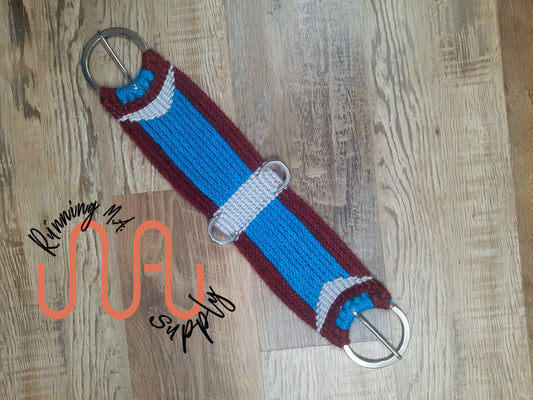 24" Straight cinch Maroon/Blue/Grey